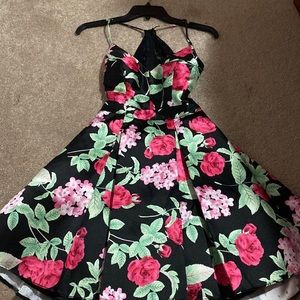 Floral print hoco dress